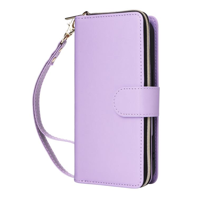 For iPhone 17 Nine-card Slots Zipper Wallet Bag Leather Phone Case