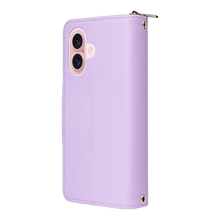 For iPhone 17 Nine-card Slots Zipper Wallet Bag Leather Phone Case