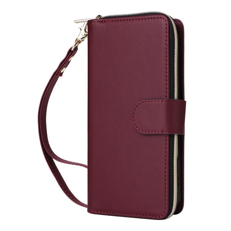 For iPhone 17 Nine-card Slots Zipper Wallet Bag Leather Phone Case