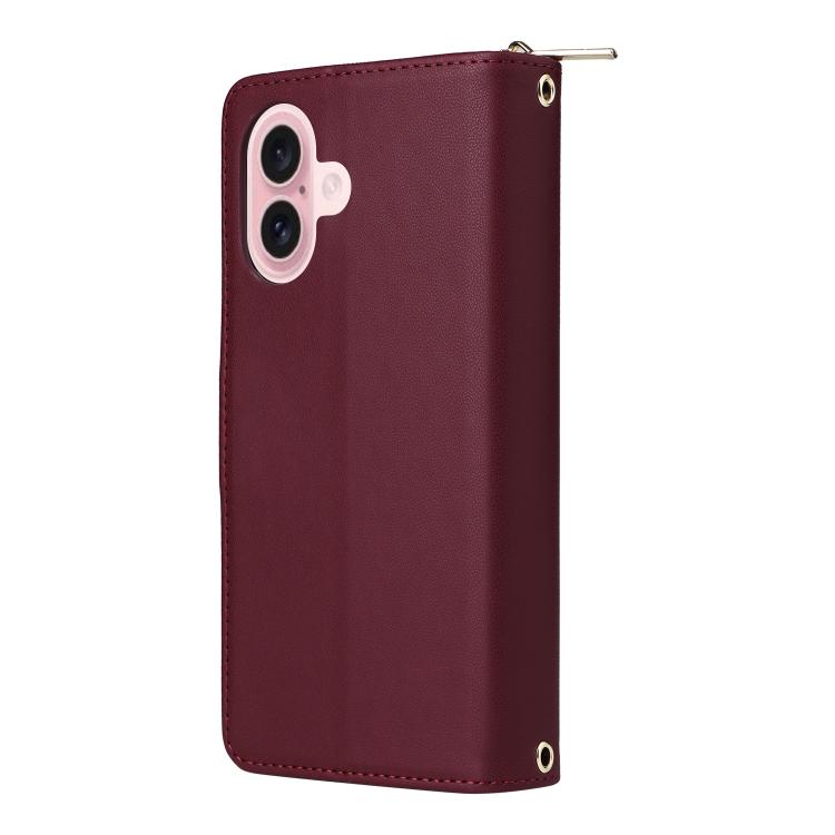 For iPhone 17 Nine-card Slots Zipper Wallet Bag Leather Phone Case