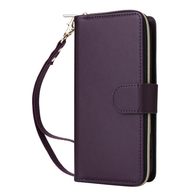 For iPhone 17 Nine-card Slots Zipper Wallet Bag Leather Phone Case