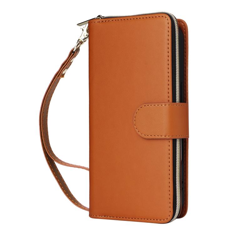 For iPhone 17 Nine-card Slots Zipper Wallet Bag Leather Phone Case