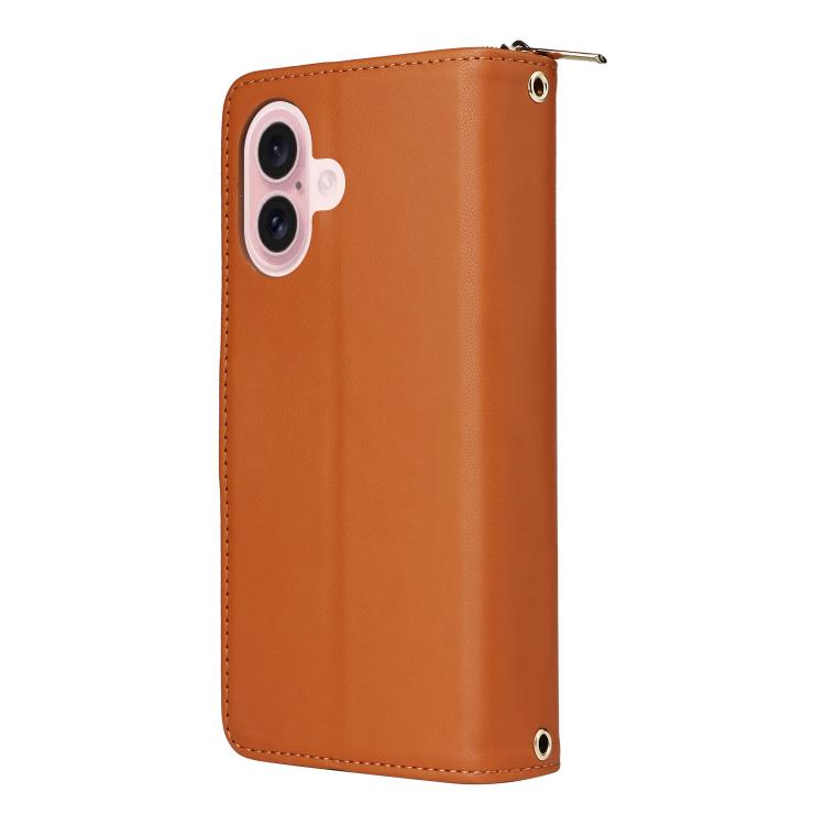 For iPhone 17 Nine-card Slots Zipper Wallet Bag Leather Phone Case