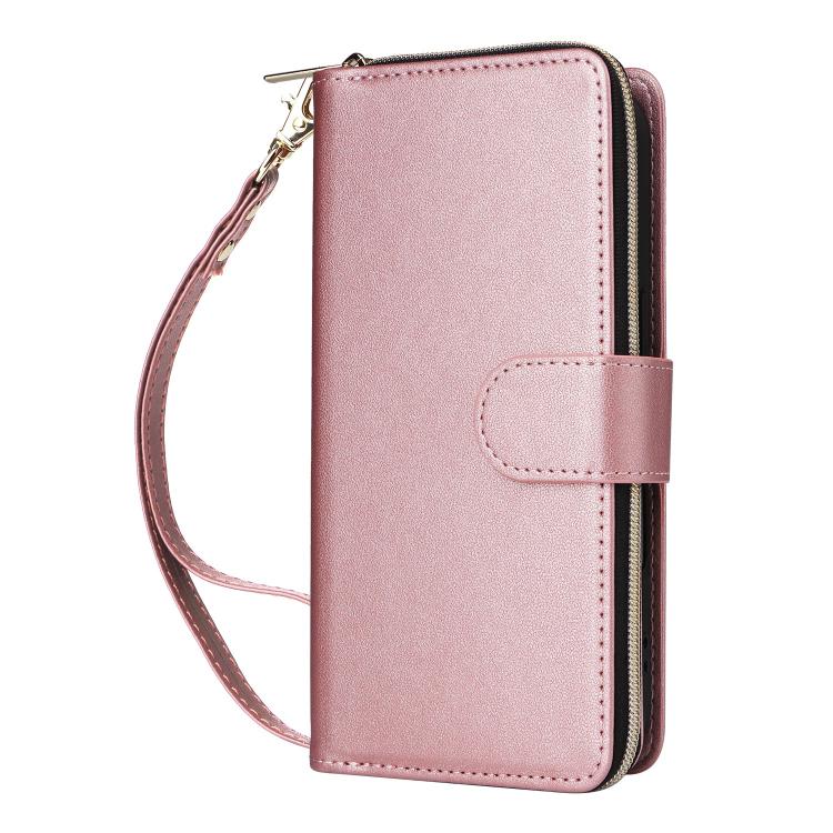 For iPhone 17 Nine-card Slots Zipper Wallet Bag Leather Phone Case