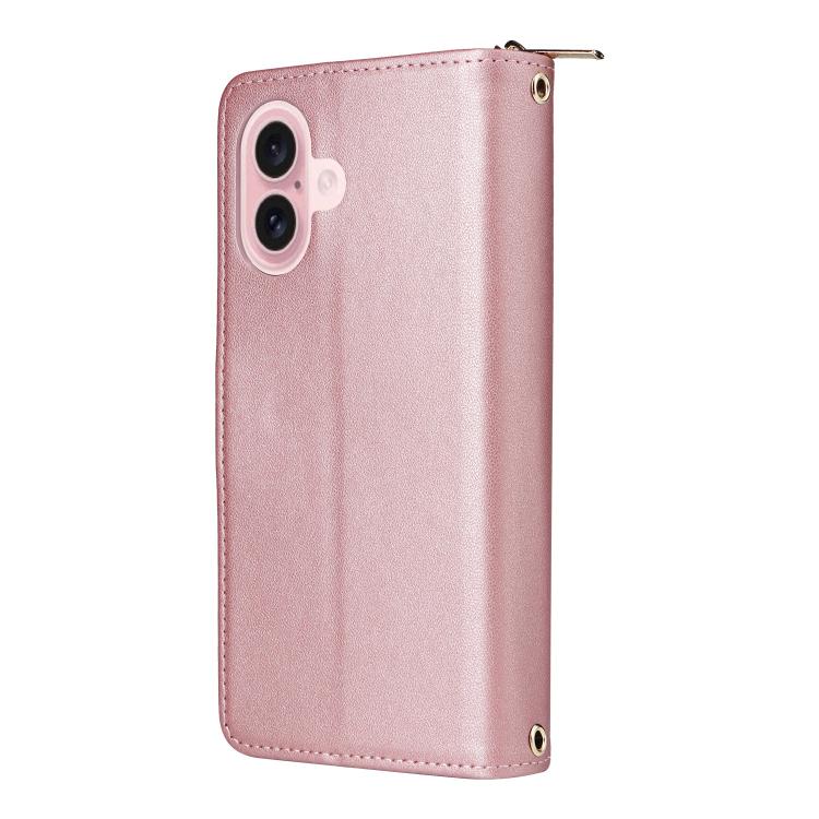 For iPhone 17 Nine-card Slots Zipper Wallet Bag Leather Phone Case