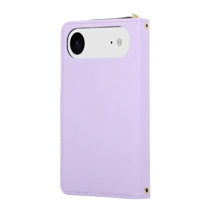For iPhone Air Nine-card Slots Zipper Wallet Bag Leather Phone Case