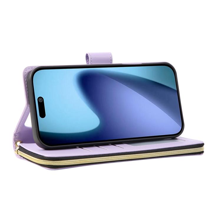 For iPhone Air Nine-card Slots Zipper Wallet Bag Leather Phone Case