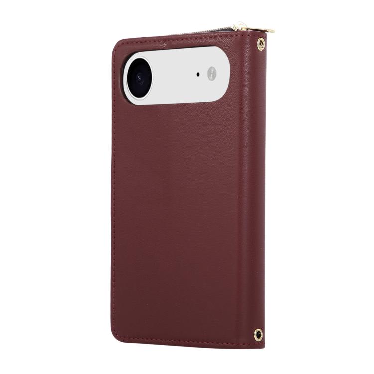 For iPhone Air Nine-card Slots Zipper Wallet Bag Leather Phone Case