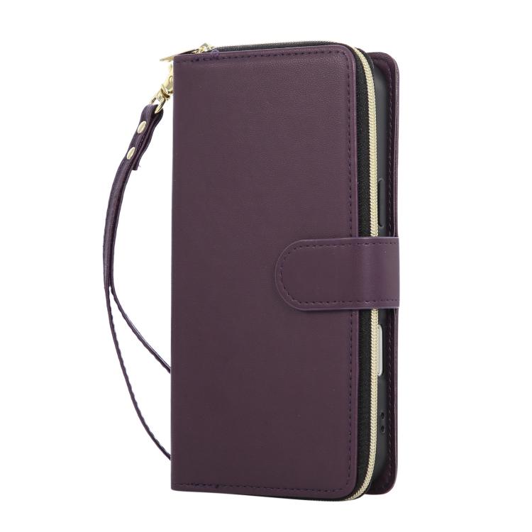 For iPhone Air Nine-card Slots Zipper Wallet Bag Leather Phone Case