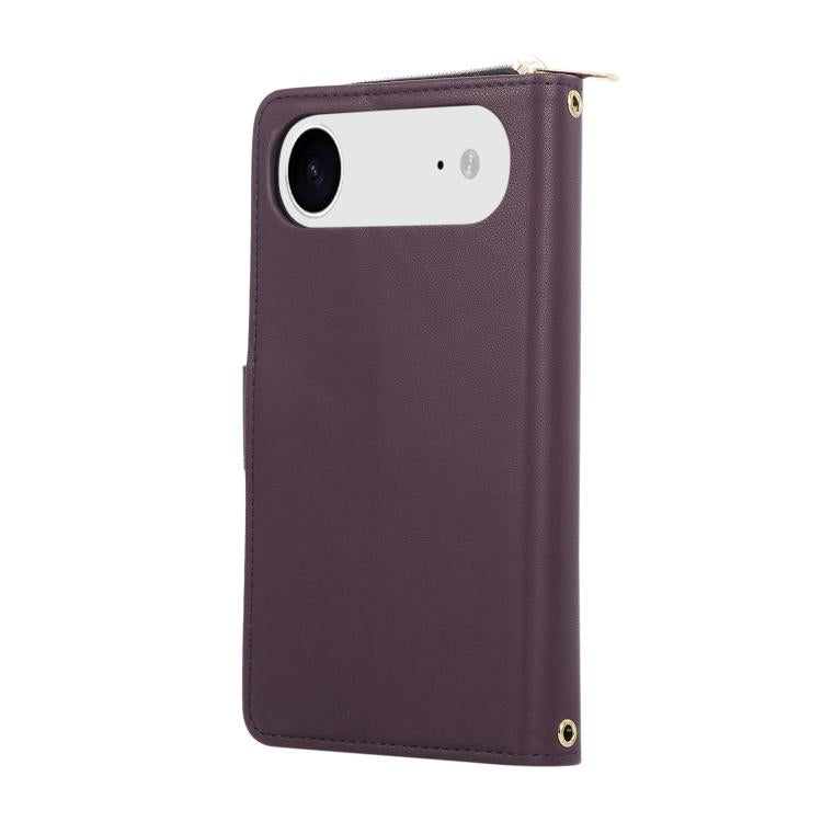 For iPhone Air Nine-card Slots Zipper Wallet Bag Leather Phone Case