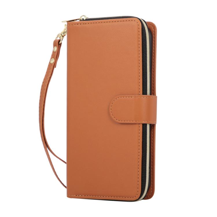 For iPhone Air Nine-card Slots Zipper Wallet Bag Leather Phone Case