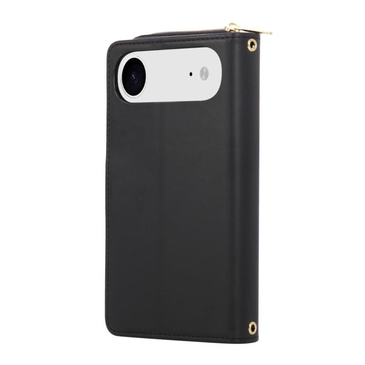 For iPhone Air Nine-card Slots Zipper Wallet Bag Leather Phone Case