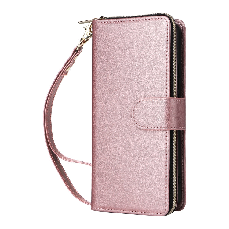 For Samsung Galaxy S22 5G Nine-card Slots Zipper Wallet Bag Leather Phone Case