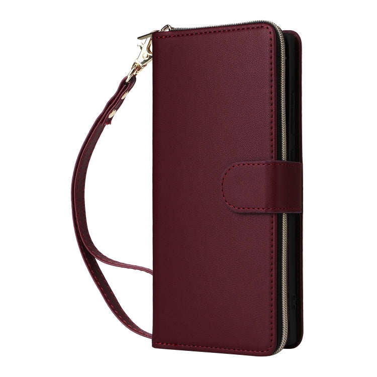 For Samsung Galaxy S22 Ultra 5G Nine-card Slots Zipper Wallet Bag Leather Phone Case