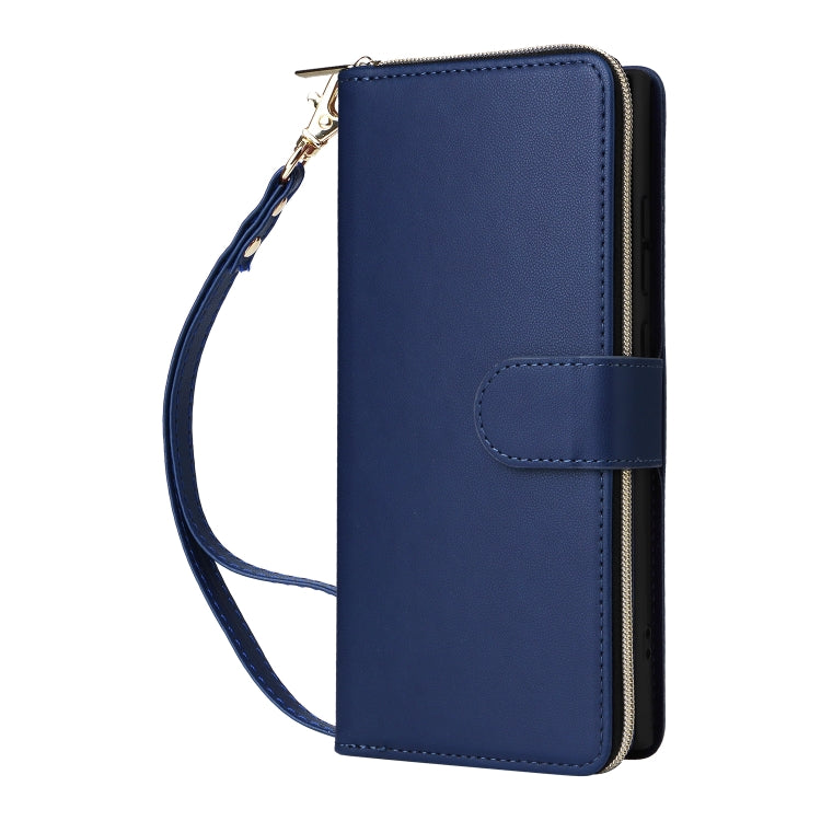 For Samsung Galaxy S22 Ultra 5G Nine-card Slots Zipper Wallet Bag Leather Phone Case