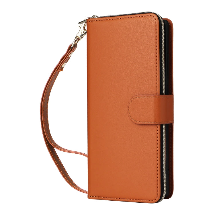 For Samsung Galaxy S22 Ultra 5G Nine-card Slots Zipper Wallet Bag Leather Phone Case