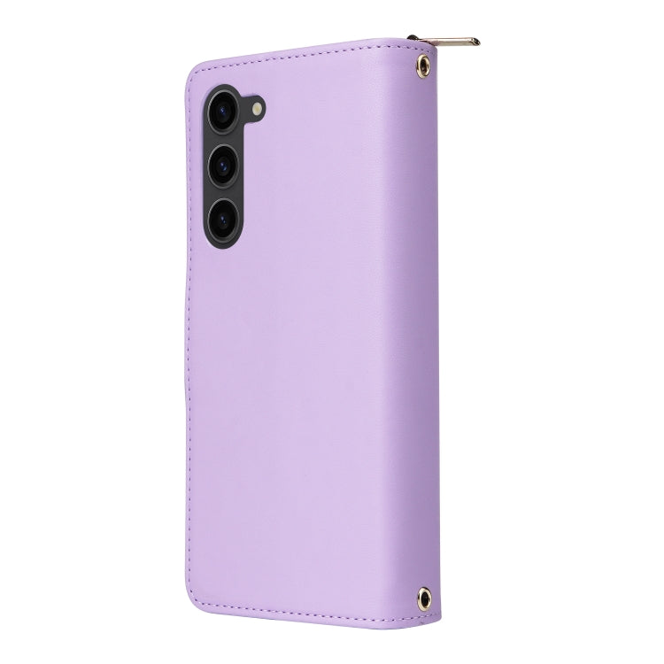 For Samsung Galaxy S23+ 5G Nine-card Slots Zipper Wallet Bag Leather Phone Case