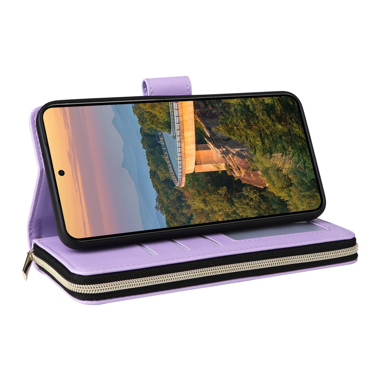For Samsung Galaxy S23+ 5G Nine-card Slots Zipper Wallet Bag Leather Phone Case
