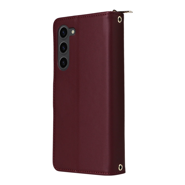 For Samsung Galaxy S23+ 5G Nine-card Slots Zipper Wallet Bag Leather Phone Case