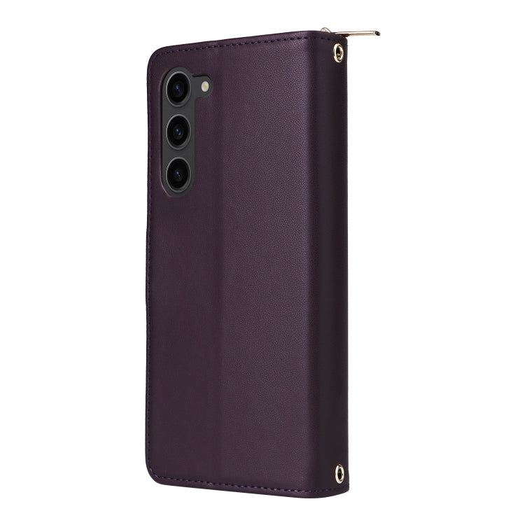 For Samsung Galaxy S23+ 5G Nine-card Slots Zipper Wallet Bag Leather Phone Case