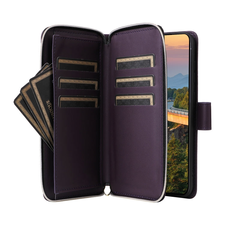 For Samsung Galaxy S23+ 5G Nine-card Slots Zipper Wallet Bag Leather Phone Case