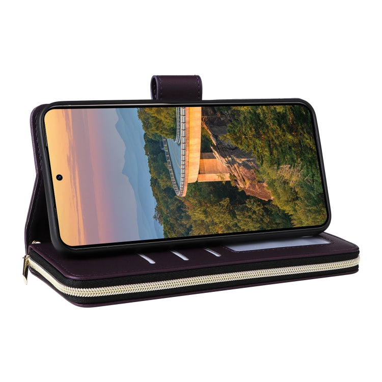For Samsung Galaxy S23+ 5G Nine-card Slots Zipper Wallet Bag Leather Phone Case