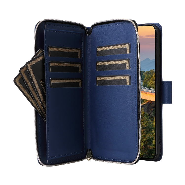 For Samsung Galaxy S23+ 5G Nine-card Slots Zipper Wallet Bag Leather Phone Case