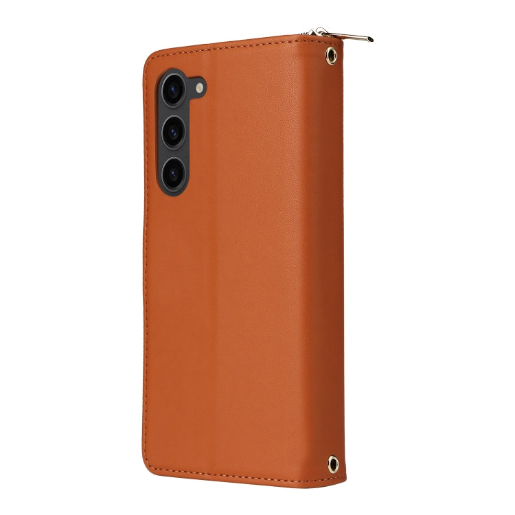 For Samsung Galaxy S23+ 5G Nine-card Slots Zipper Wallet Bag Leather Phone Case