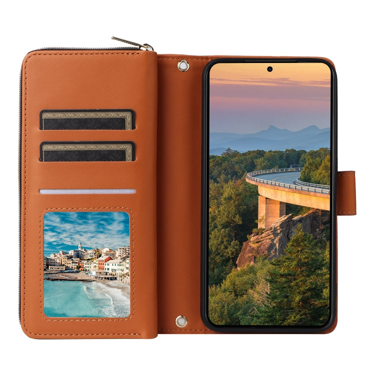 For Samsung Galaxy S23+ 5G Nine-card Slots Zipper Wallet Bag Leather Phone Case