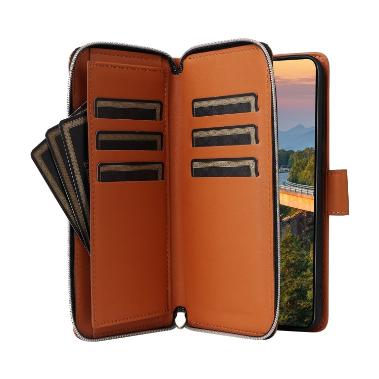 For Samsung Galaxy S23+ 5G Nine-card Slots Zipper Wallet Bag Leather Phone Case