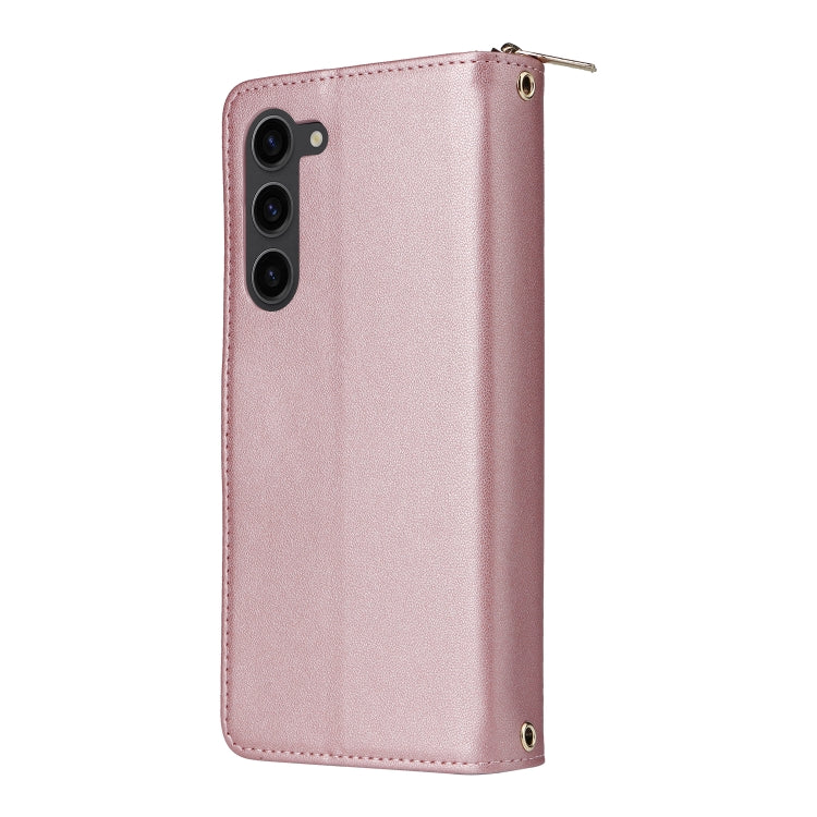 For Samsung Galaxy S23+ 5G Nine-card Slots Zipper Wallet Bag Leather Phone Case