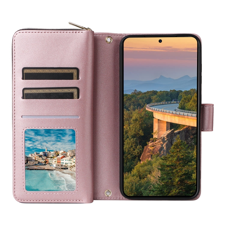For Samsung Galaxy S23+ 5G Nine-card Slots Zipper Wallet Bag Leather Phone Case