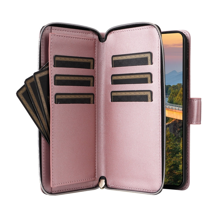 For Samsung Galaxy S23+ 5G Nine-card Slots Zipper Wallet Bag Leather Phone Case