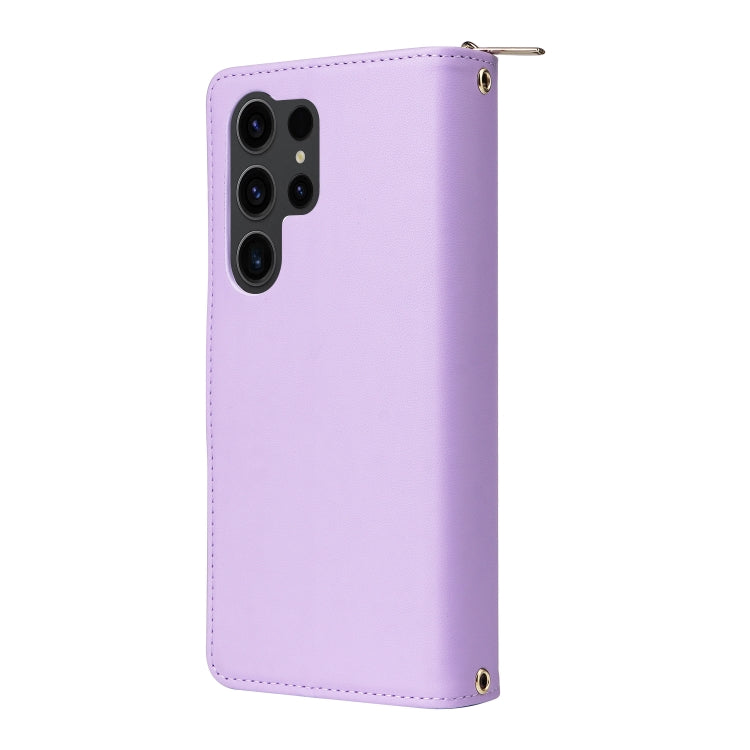 For Samsung Galaxy S23 Ultra 5G Nine-card Slots Zipper Wallet Bag Leather Phone Case