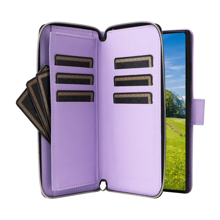 For Samsung Galaxy S23 Ultra 5G Nine-card Slots Zipper Wallet Bag Leather Phone Case