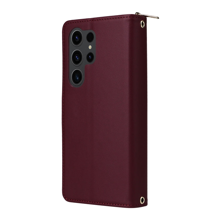 For Samsung Galaxy S23 Ultra 5G Nine-card Slots Zipper Wallet Bag Leather Phone Case