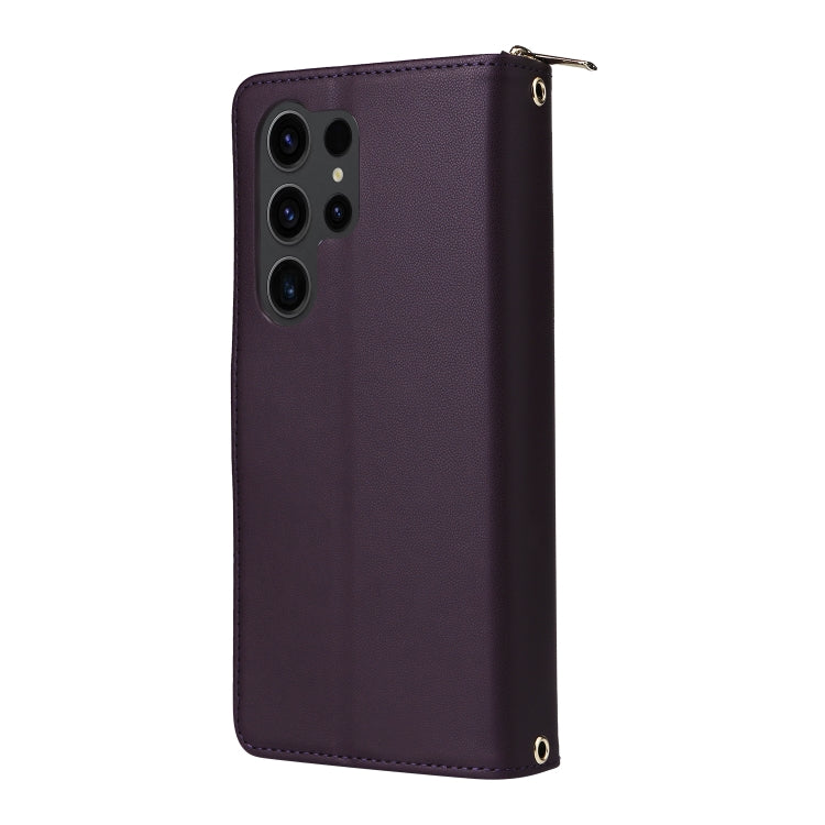 For Samsung Galaxy S23 Ultra 5G Nine-card Slots Zipper Wallet Bag Leather Phone Case