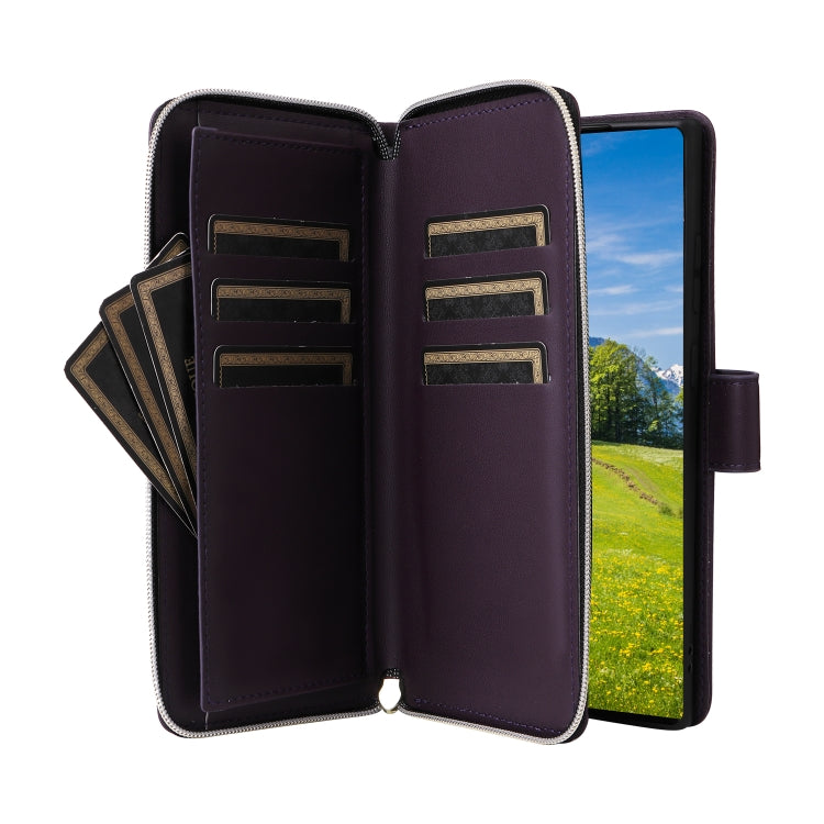 For Samsung Galaxy S23 Ultra 5G Nine-card Slots Zipper Wallet Bag Leather Phone Case