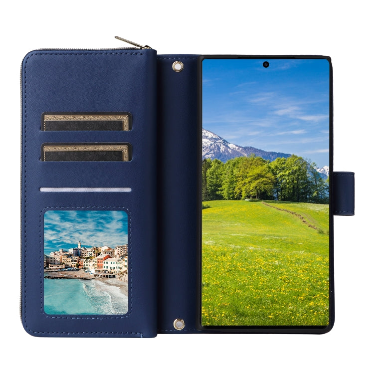 For Samsung Galaxy S23 Ultra 5G Nine-card Slots Zipper Wallet Bag Leather Phone Case
