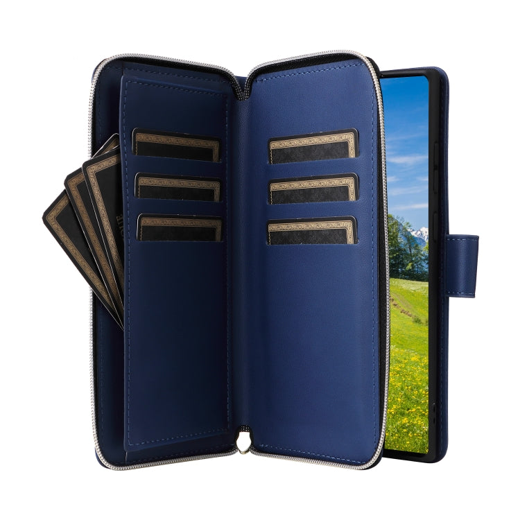 For Samsung Galaxy S23 Ultra 5G Nine-card Slots Zipper Wallet Bag Leather Phone Case