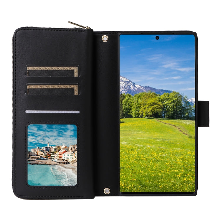 For Samsung Galaxy S23 Ultra 5G Nine-card Slots Zipper Wallet Bag Leather Phone Case