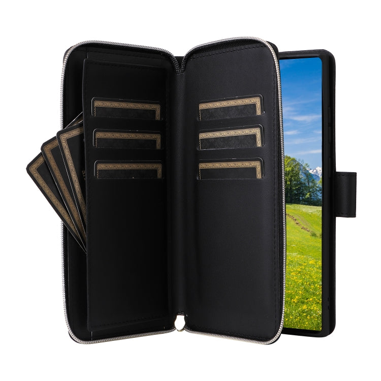 For Samsung Galaxy S23 Ultra 5G Nine-card Slots Zipper Wallet Bag Leather Phone Case