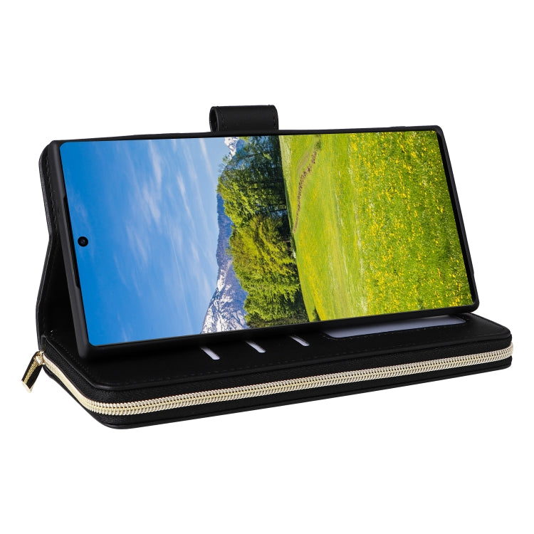 For Samsung Galaxy S23 Ultra 5G Nine-card Slots Zipper Wallet Bag Leather Phone Case