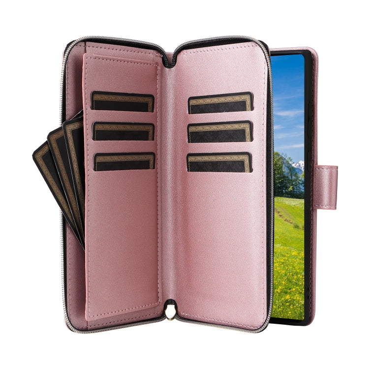 For Samsung Galaxy S23 Ultra 5G Nine-card Slots Zipper Wallet Bag Leather Phone Case