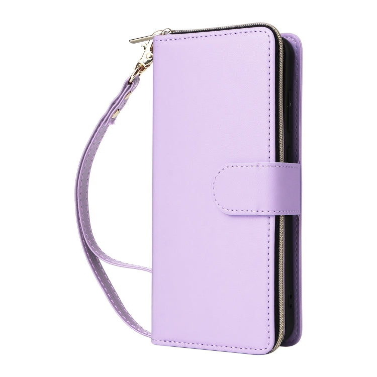 For Samsung Galaxy S24 5G Nine-card Slots Zipper Wallet Bag Leather Phone Case
