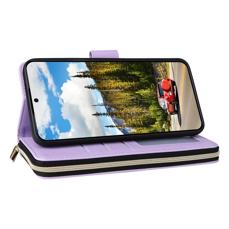 For Samsung Galaxy S24 5G Nine-card Slots Zipper Wallet Bag Leather Phone Case