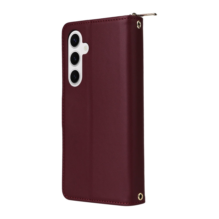 For Samsung Galaxy S24 5G Nine-card Slots Zipper Wallet Bag Leather Phone Case