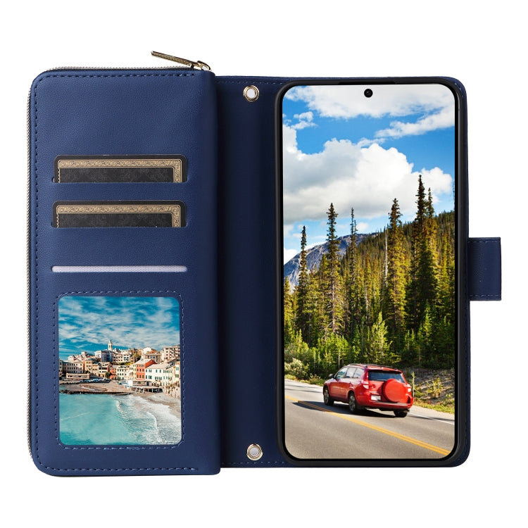 For Samsung Galaxy S24 5G Nine-card Slots Zipper Wallet Bag Leather Phone Case