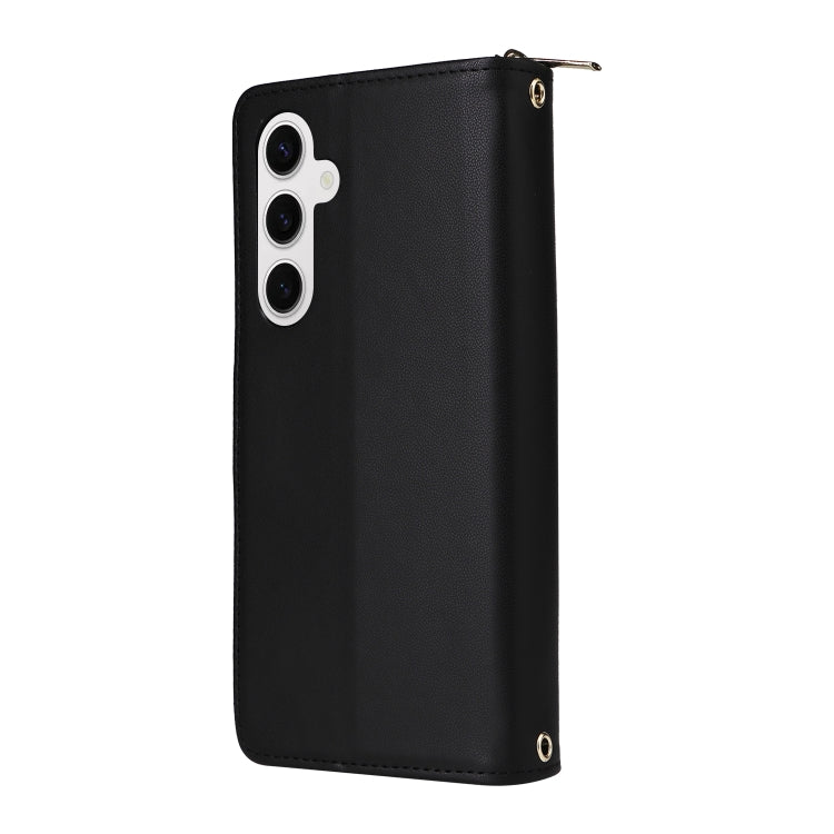 For Samsung Galaxy S24 5G Nine-card Slots Zipper Wallet Bag Leather Phone Case