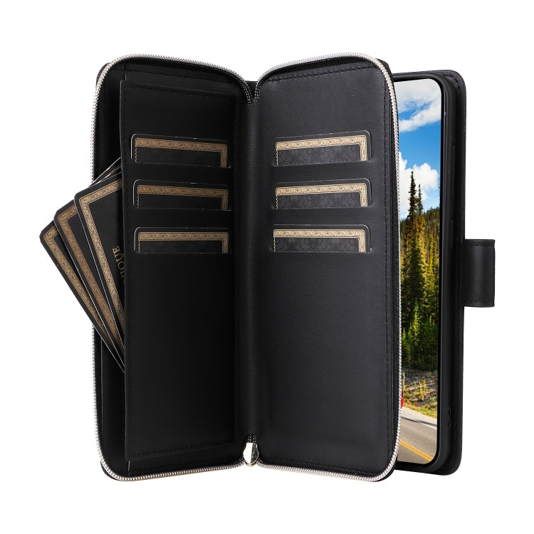 For Samsung Galaxy S24 5G Nine-card Slots Zipper Wallet Bag Leather Phone Case